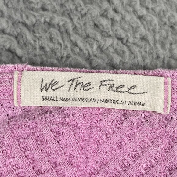 Free People We the Free Womens Slouchy Pink Thermal Shirt Sz Small - Picture 5 of 5